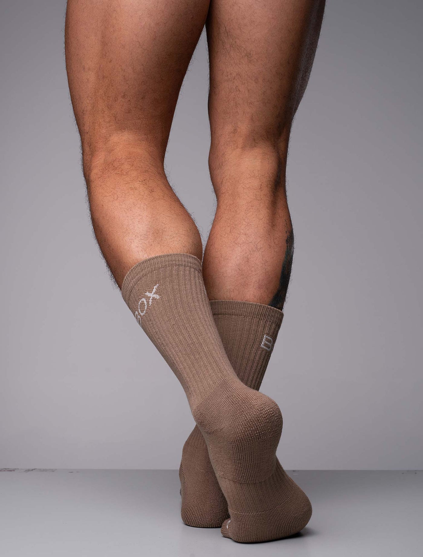 Essentials Rib Crew Socks - Taupe