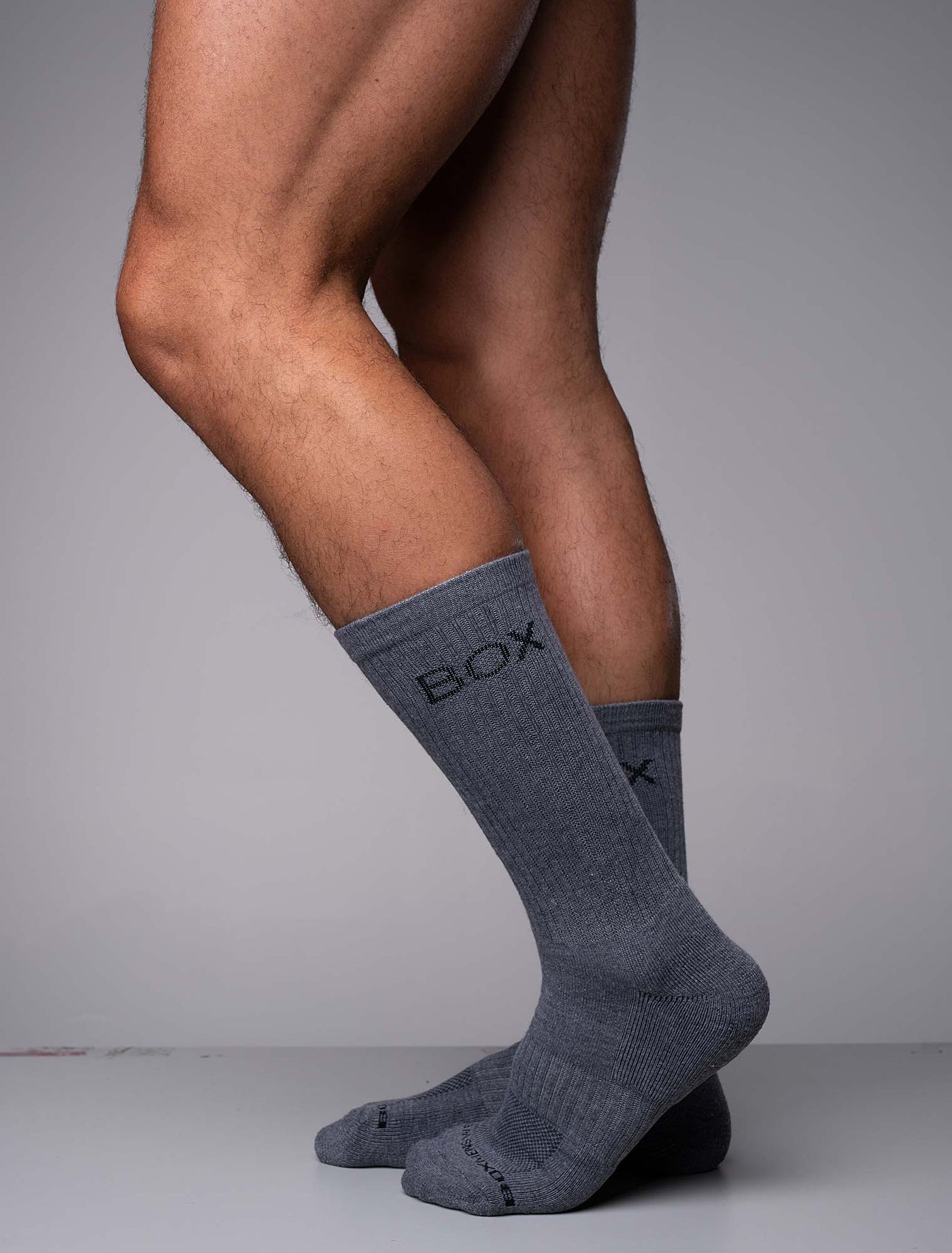 Essentials Rib Crew Socks - Light Grey