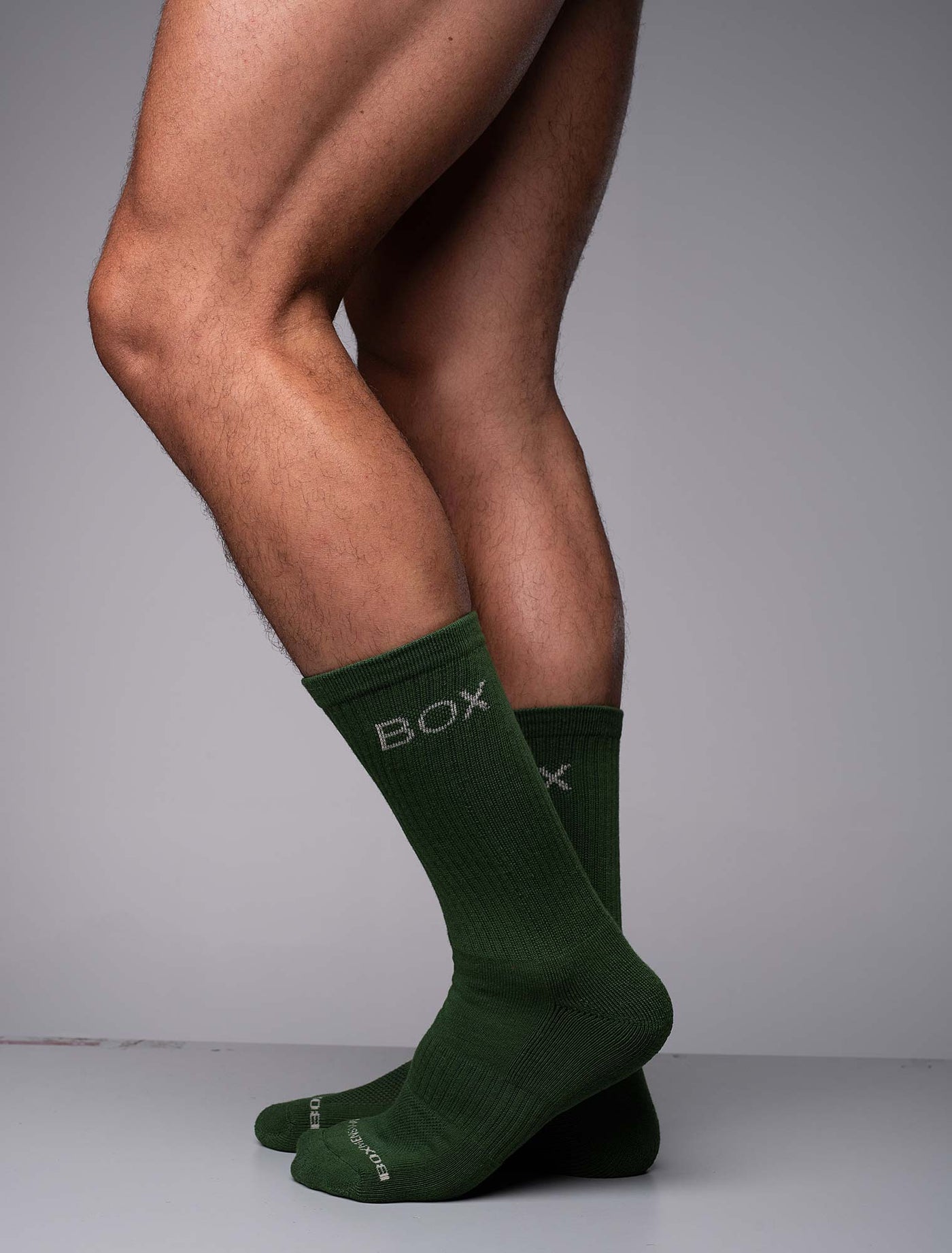 Essentials Rib Crew Socks - Forest Green