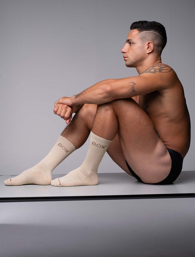 Essentials Rib Crew Socks - Cream