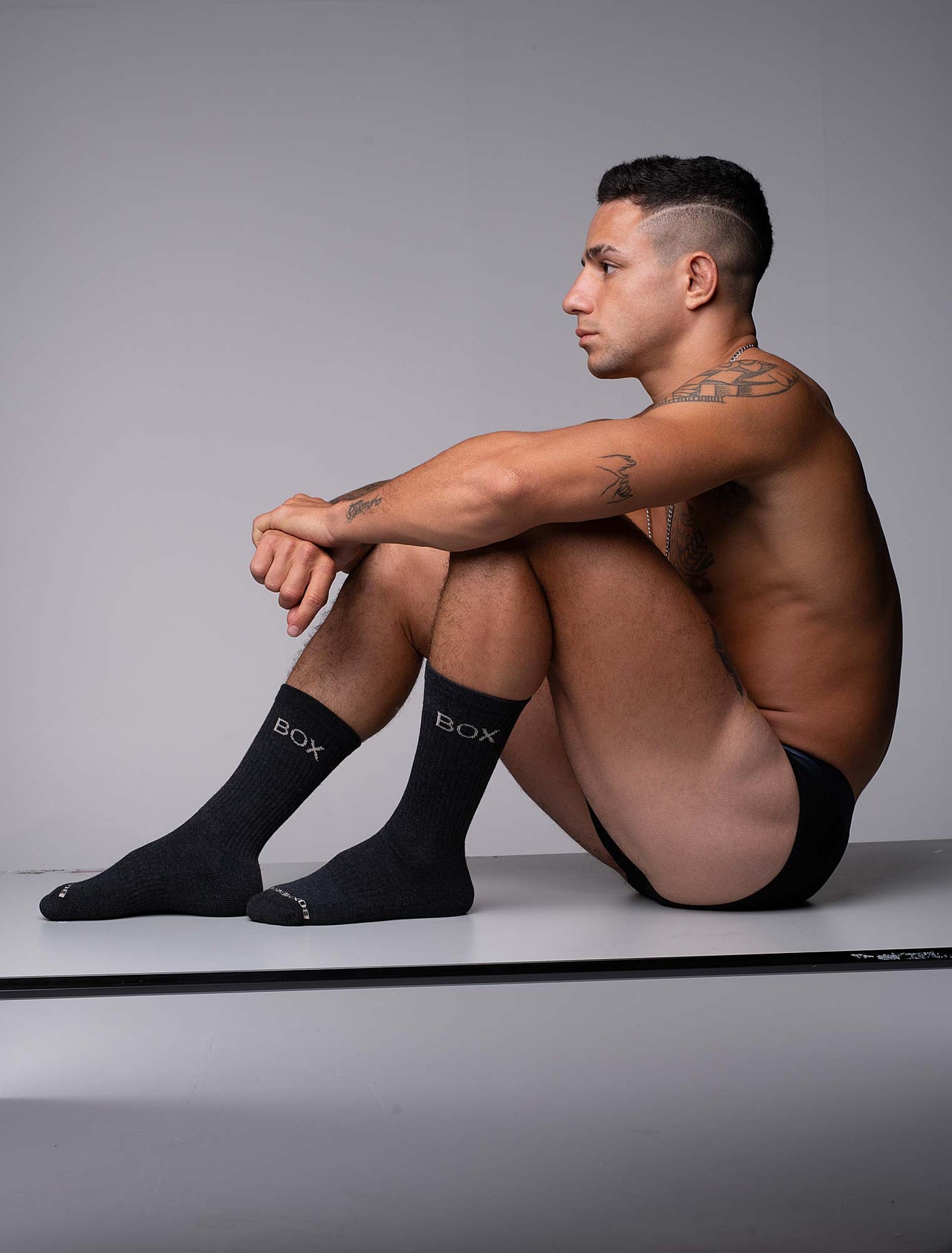 Essentials Rib Crew Socks - Dark Grey