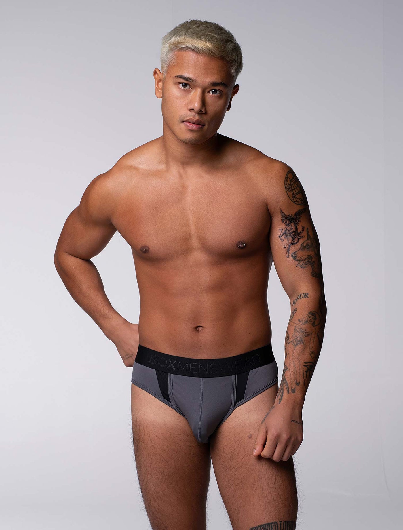 Motion Mesh Briefs - Grey