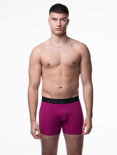 Mens Classic Ribbed Boxers - Cherry