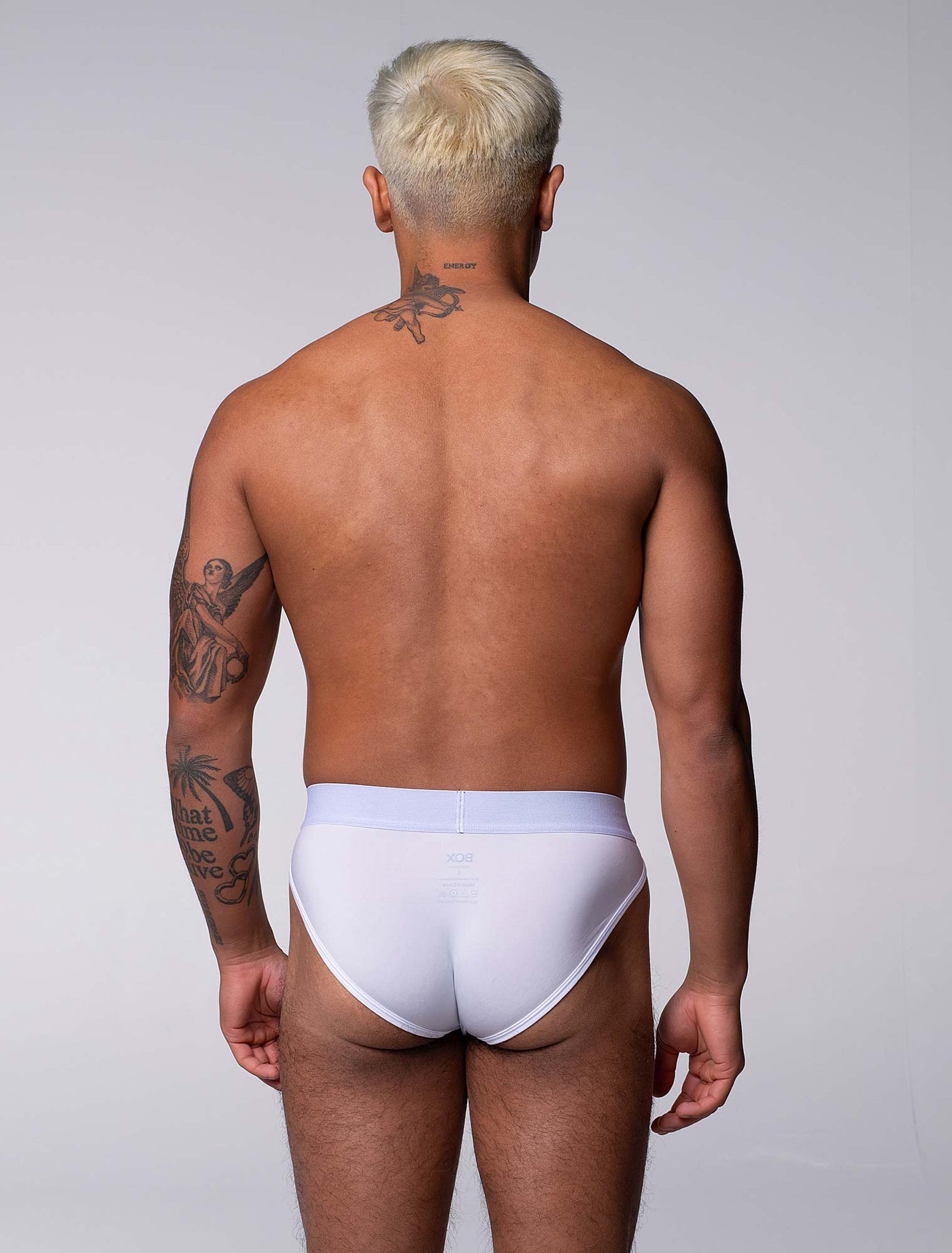 Mens Tanga Briefs: Defined Crotch - White