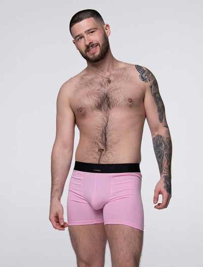 Mens Classic Ribbed Boxers - Pink