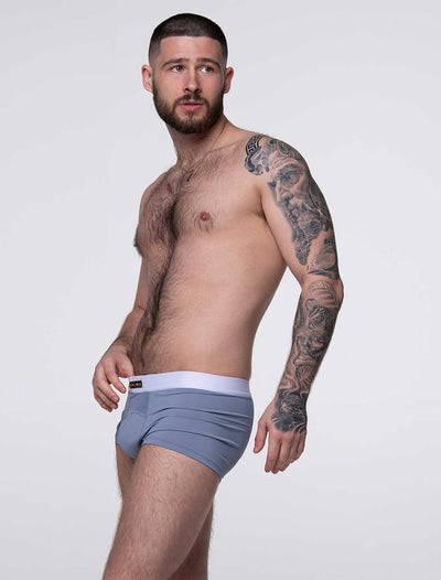 Mens Curved Mesh Boxers - Blue