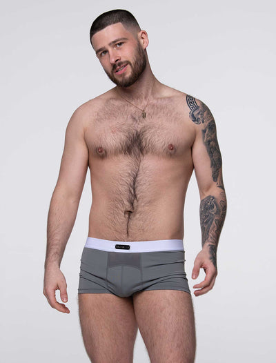 Mens Curved Mesh Boxers - Grey