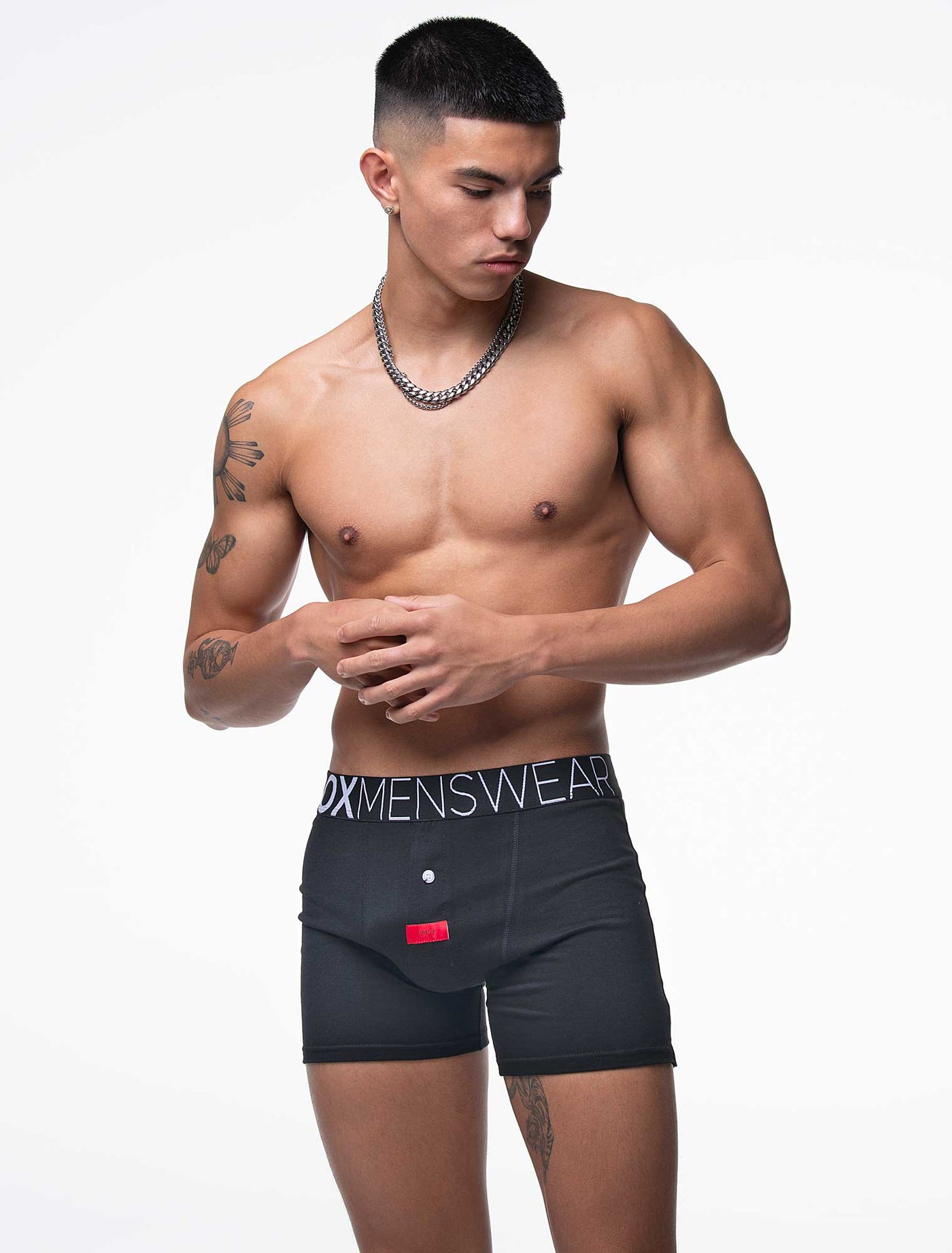 Button-up Boxers - Black Gala – Box Menswear