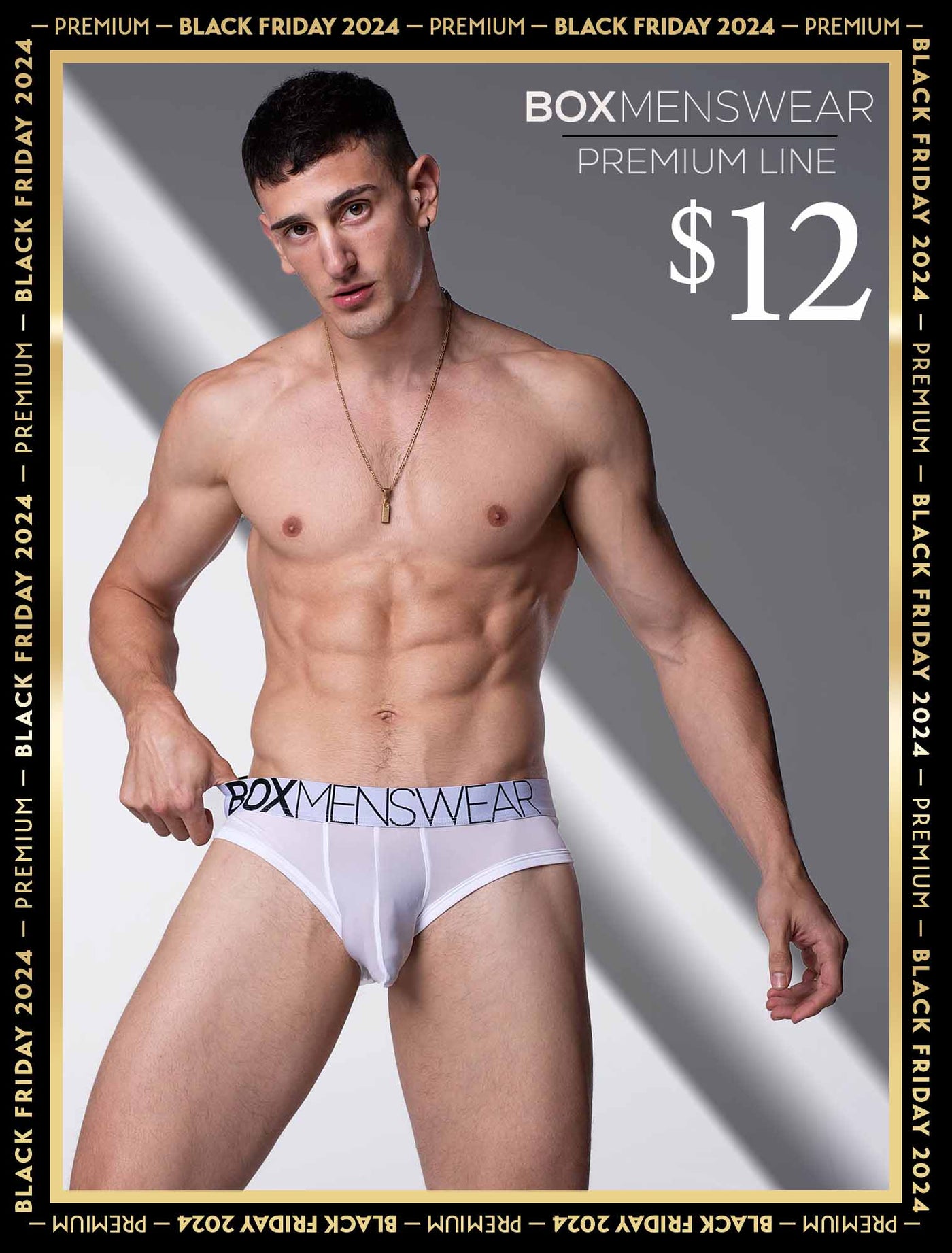 Mens Hipster Trunks: Defined Crotch - White