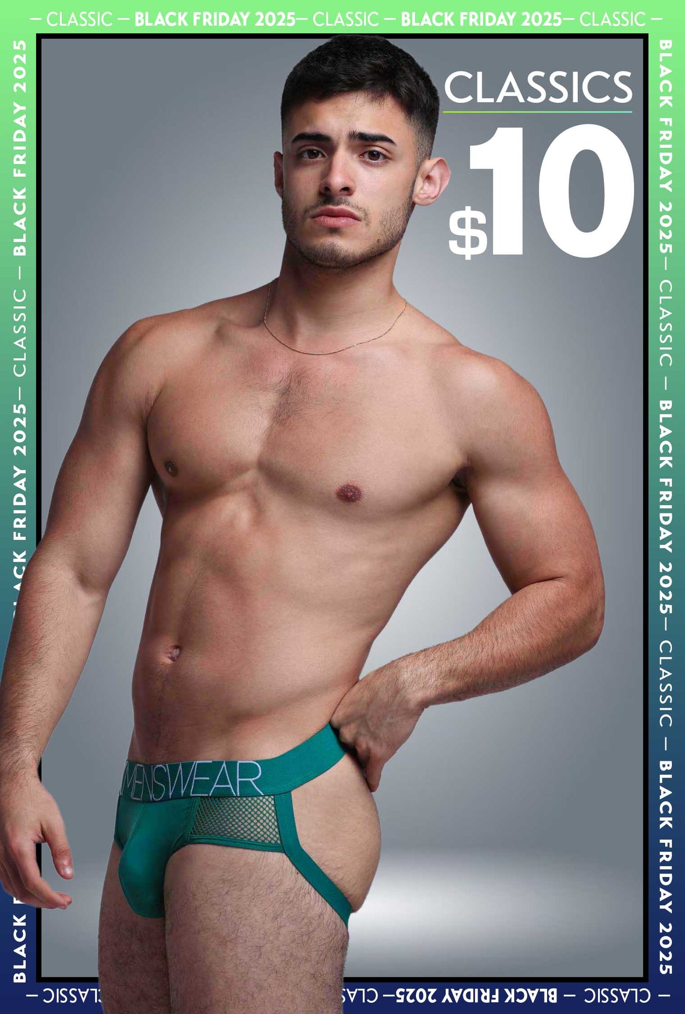 Totally Transparent Varsity Mesh Jockstrap - Evergreen