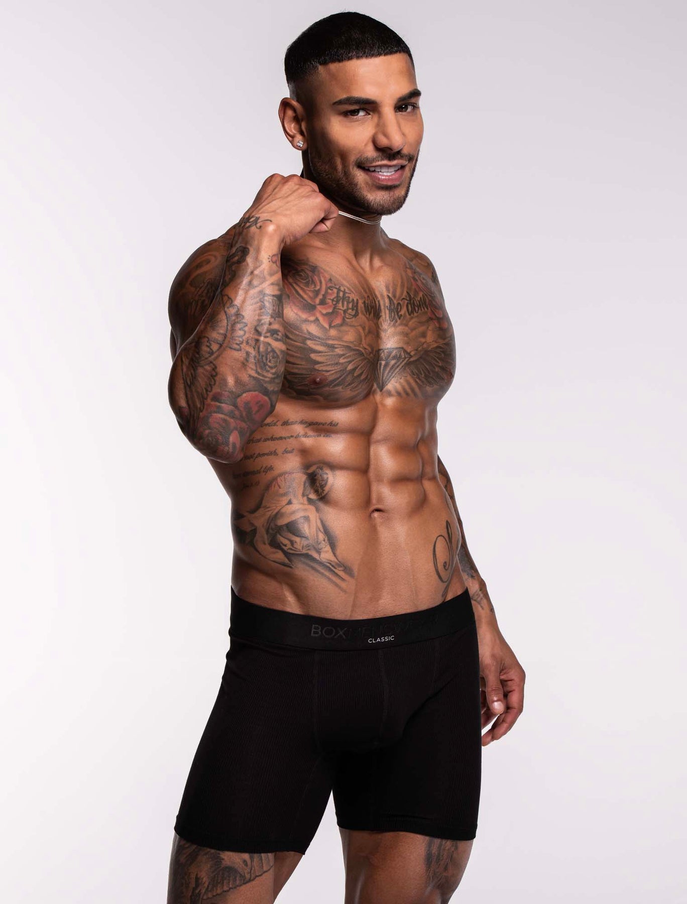 Box Menswhere Mens Classic Ribbed Boxers - Black – Box Menswear
