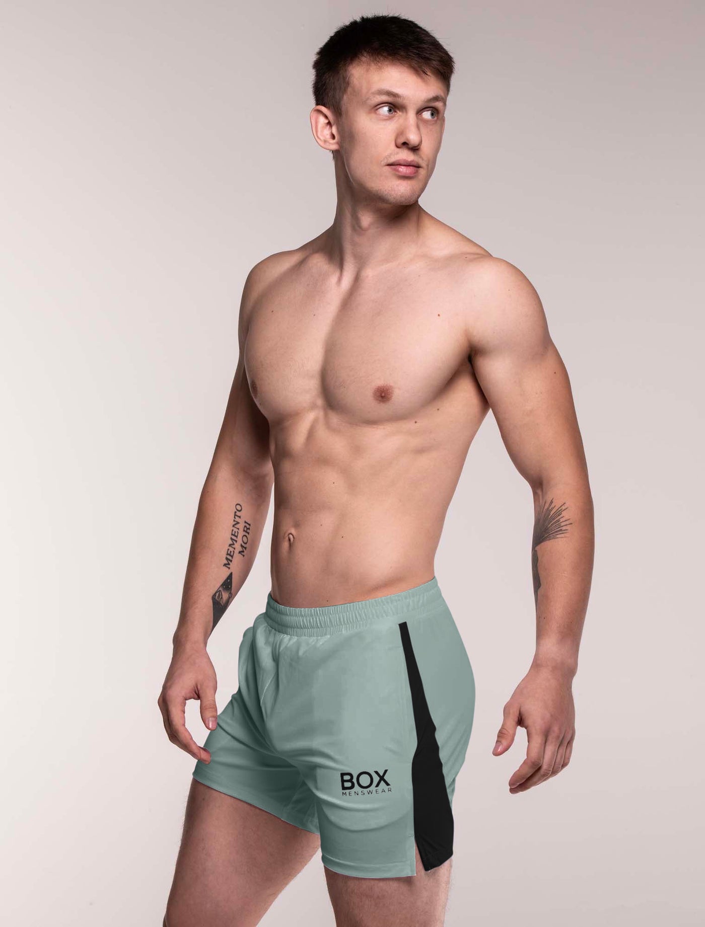 Mesh Panel Sports Shorts - Amazonite