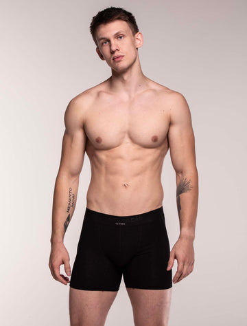 Mens Classic Ribbed Boxers - Black – Box Menswear