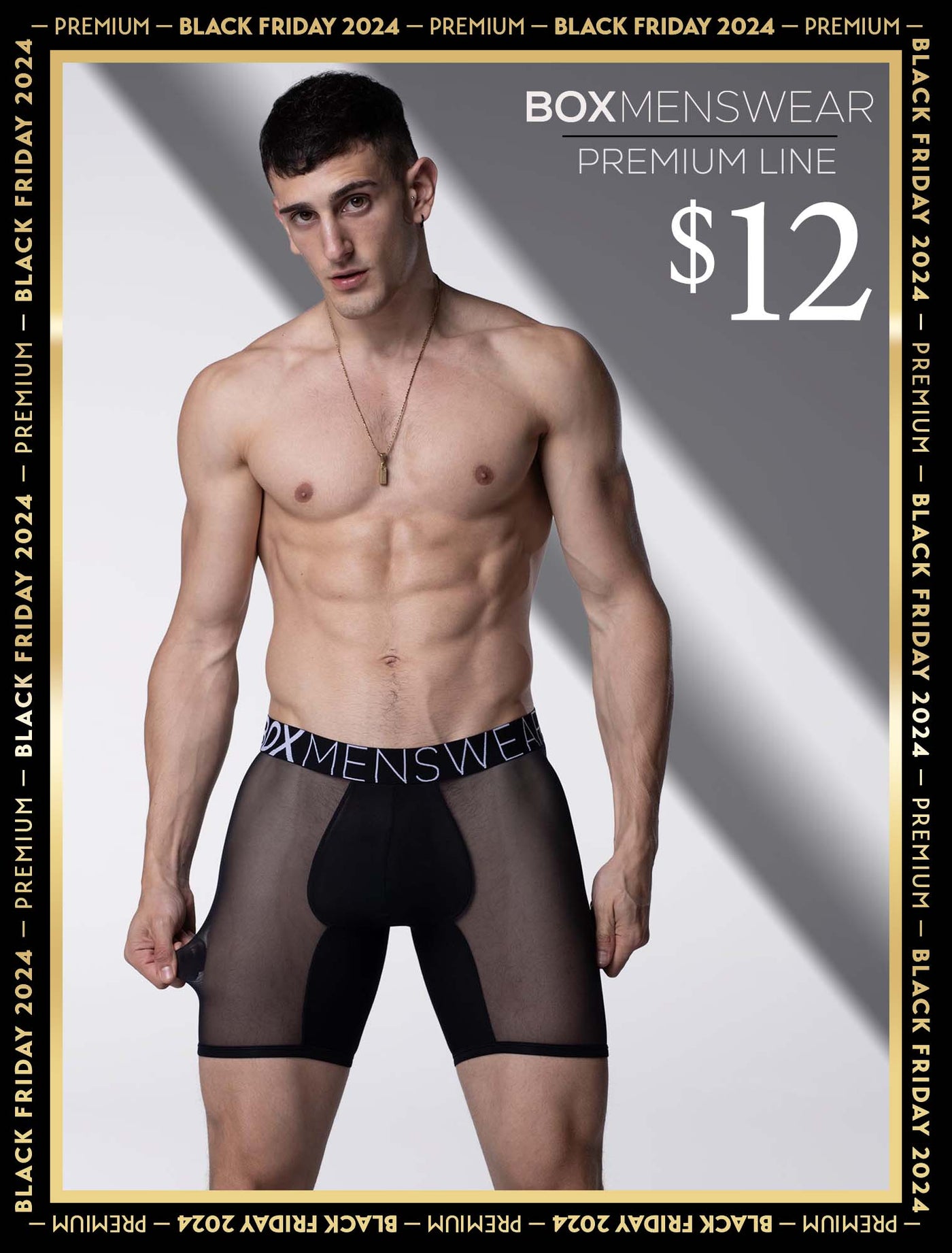 King Fit Mesh Panel - Transparent Crotch: Black