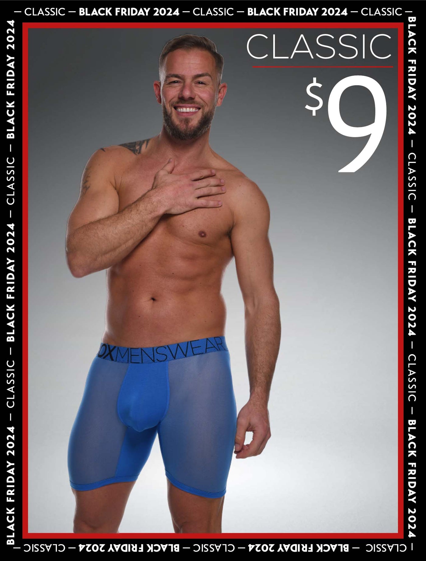 King Fit Mesh Panel - Transparent Crotch: Serious Blue