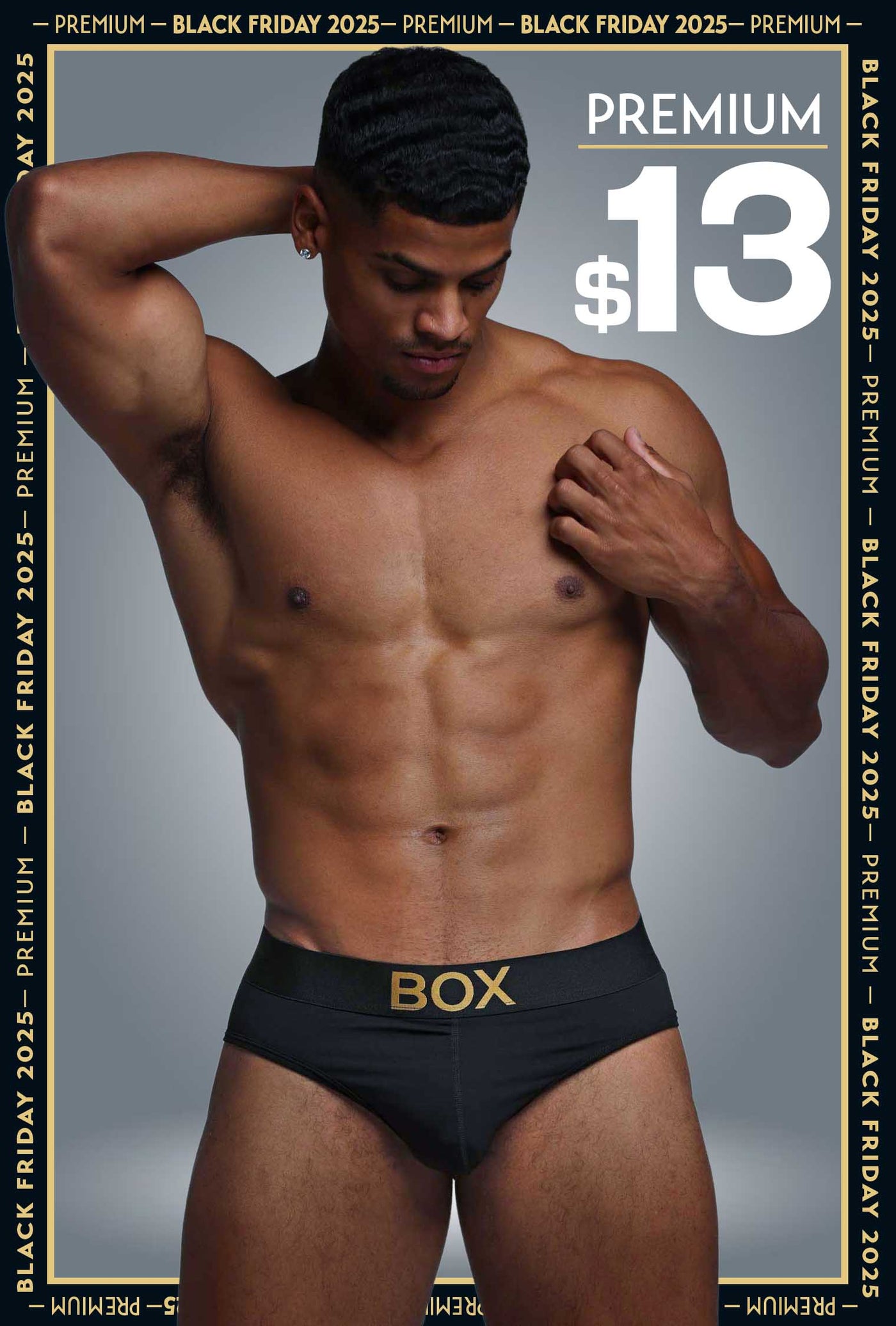 Metallic Modal Briefs - Black & Gold