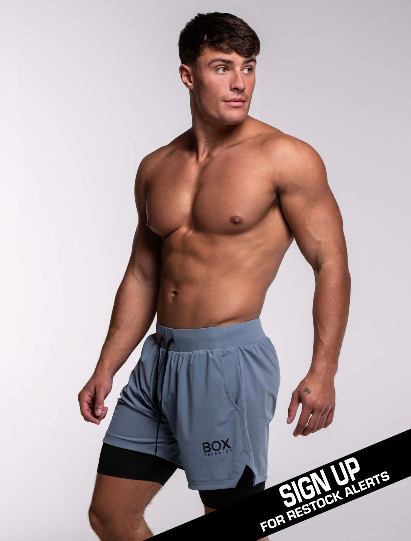 Mens Double Layer Sports Shorts - Charcoal
