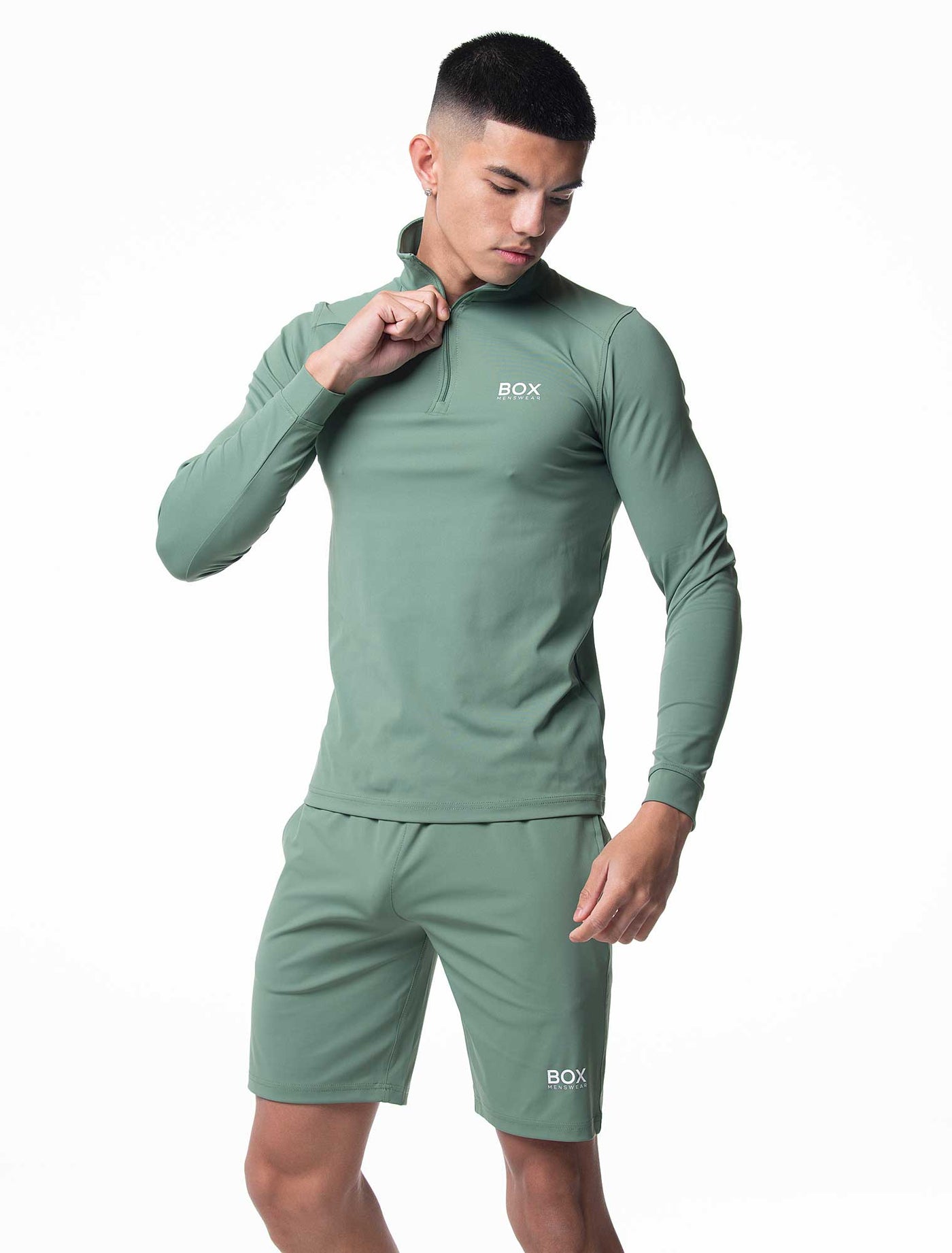 Active Panelled 1/4 Zip Jacket - Green