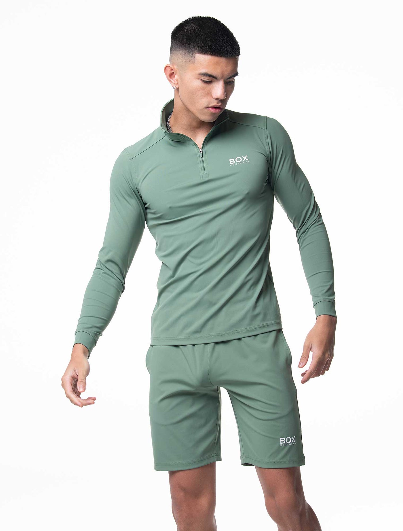 Active Panelled 1/4 Zip Jacket - Green