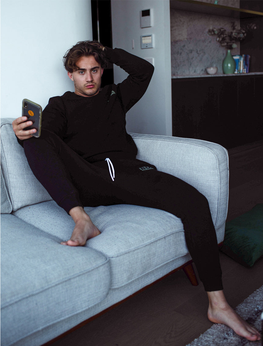 Slim Fit Fleece Jogging Bottoms - Black – Box Menswear