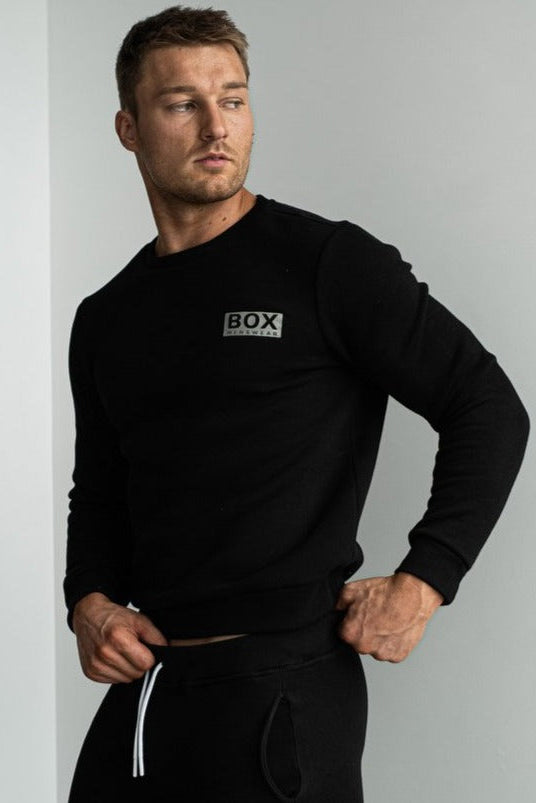 Slim Fit Crew Neck Jumper - Black - boxmenswear - {{variant_title}}