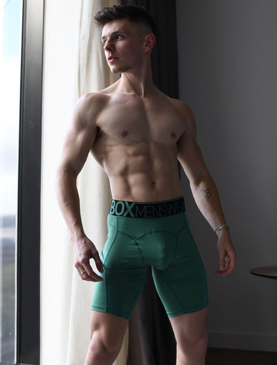 Defined Behind: Compression Shorts - Green Sheen