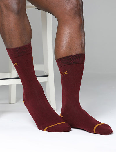Maroon Tan - Lux Dress Socks