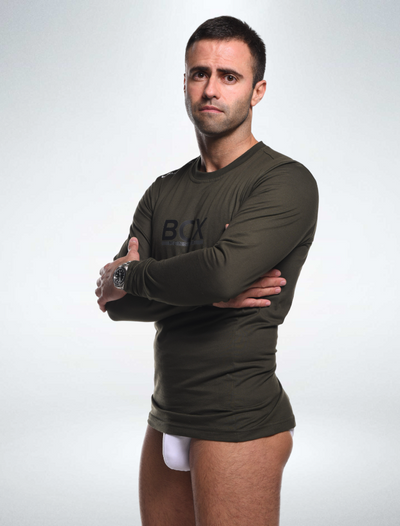 Mens Long Sleeve T-Shirt: Dynamic Fit - Military Green