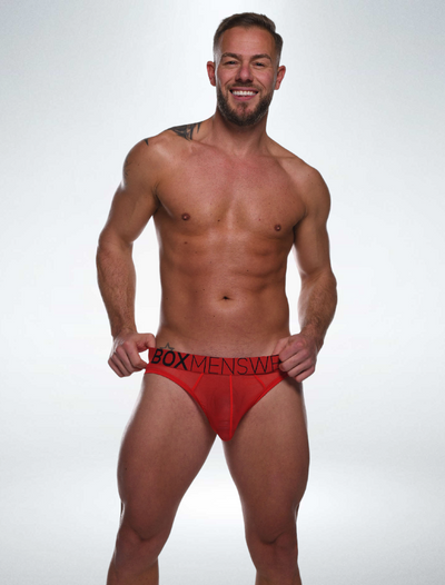 All Over Mesh Briefs - Direct Red