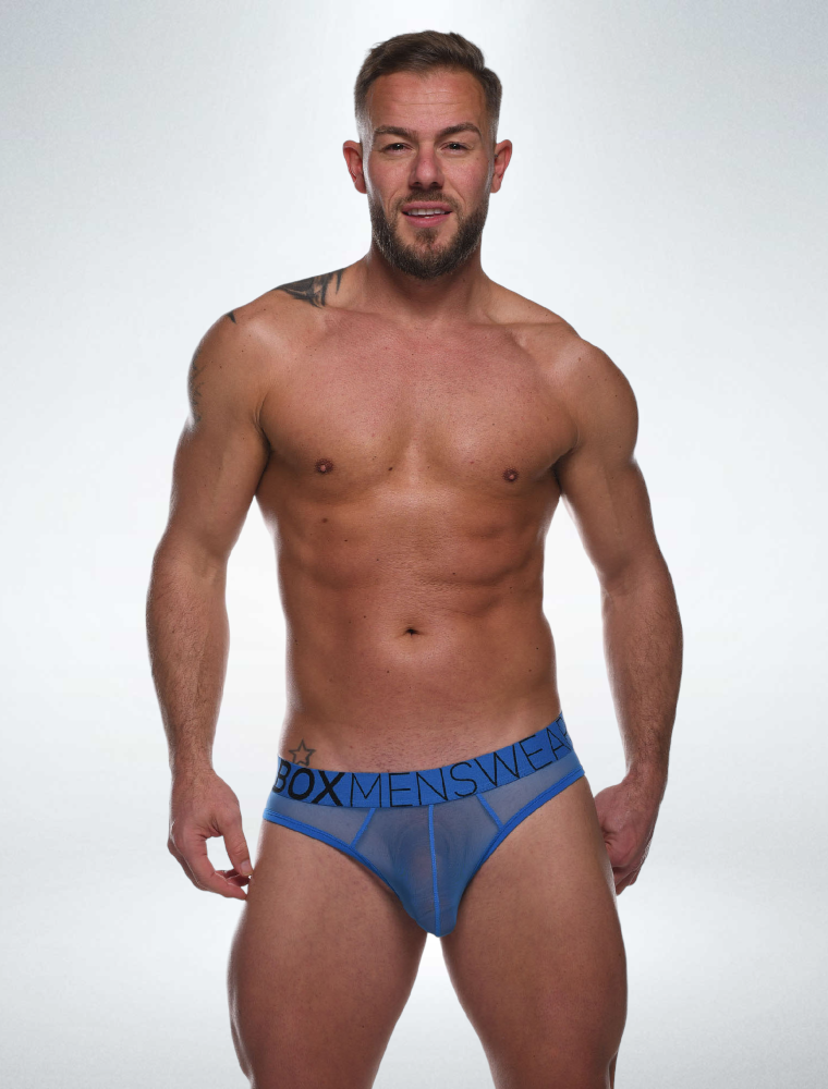 All Over Mesh Briefs - Serious Blue