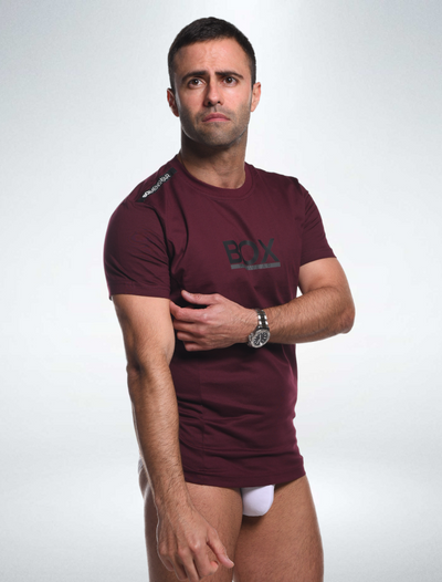 Mens T-Shirt: Dynamic Fit - Deep Burgundy