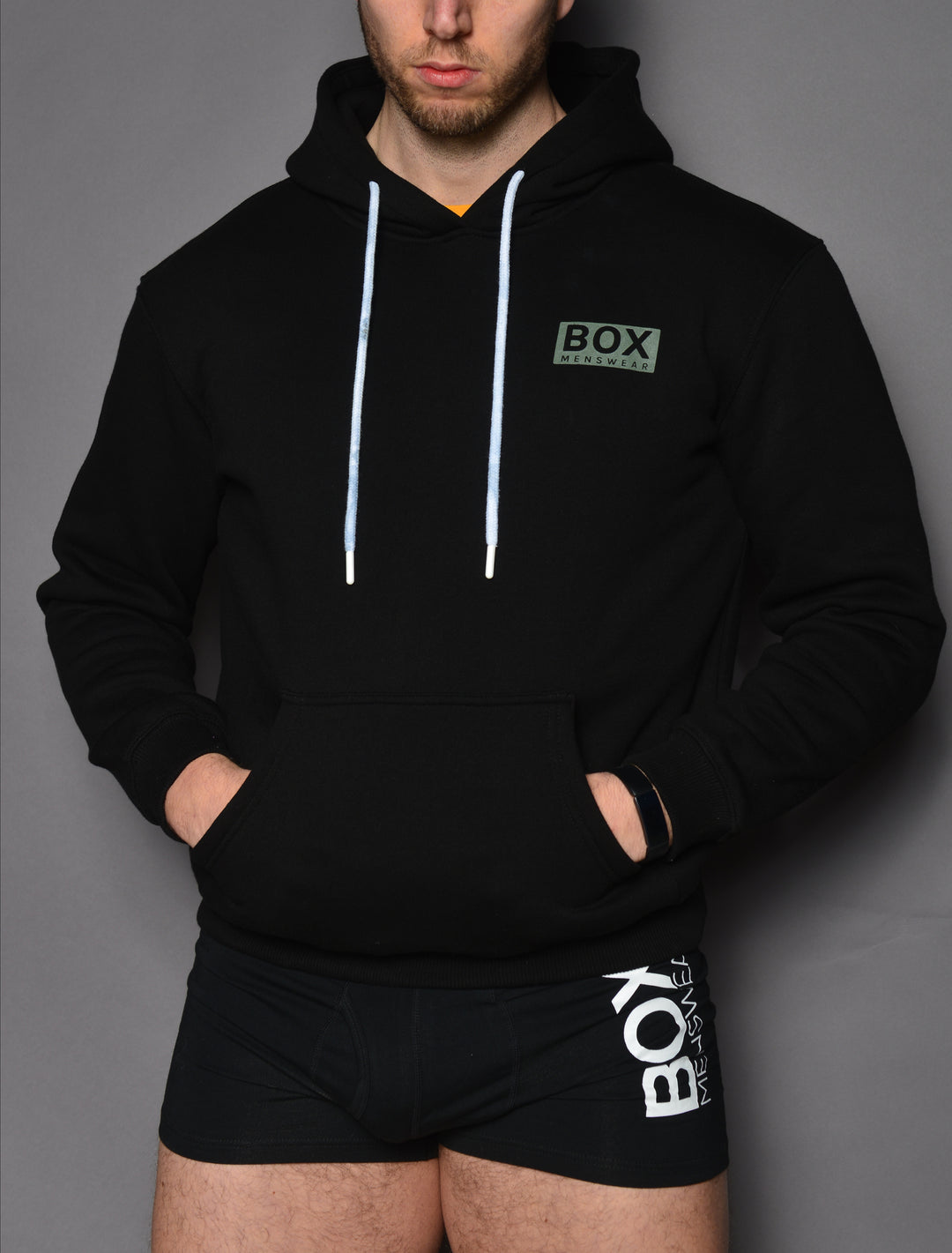 Mens Hoodie Black Box Menswear