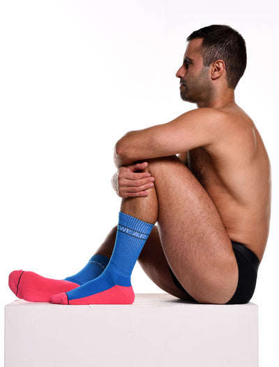Paradise Peach & Blue - Lux Sports Socks