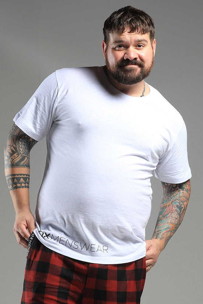 Mens Pyjama T-Shirt - White - boxmenswear - {{variant_title}}